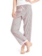 Gap Women Flannel Roll Up Sleep Pants - Star