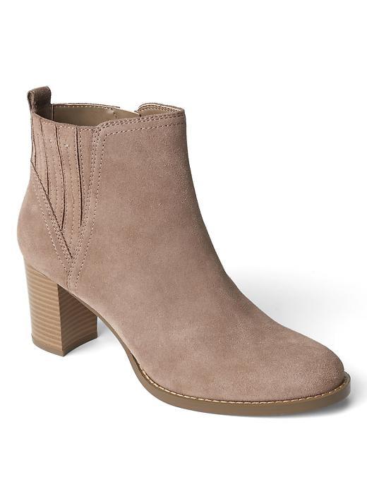 Gap Women Suede Heel Ankle Booties - Taupe Grey