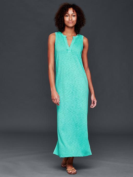 Gap Women Slub Maxi Dress - Southern Turquoise
