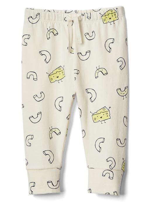 Gap Women Organic Print Banded Pants - Ivory Frost