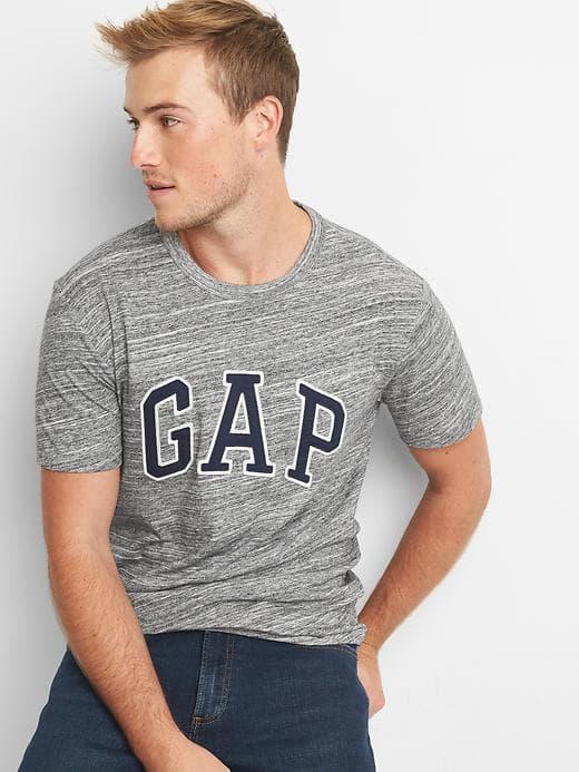 Gap Women Logo Crewneck Tee - Space Dye Grey Marl