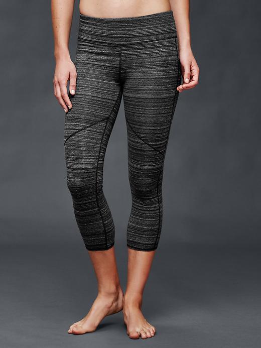 Gap Gapfit Breathe Gfast Cotton Capris - Black Space Dye