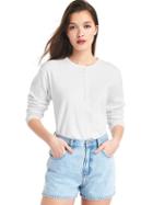 Gap Women The Archive Re Issue 10 Button Tee - White
