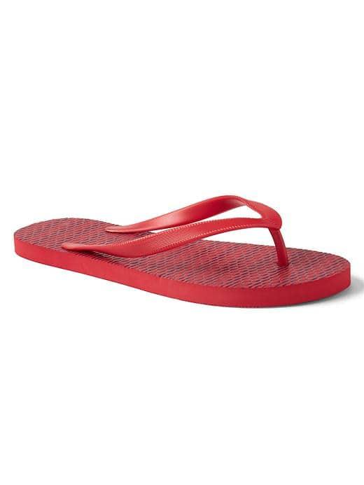 Gap Men Print Flip Flops - Red