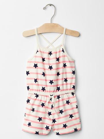 Gap Stars And Stripes Romper - Blue Star