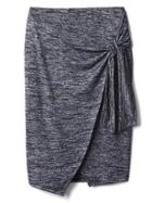 Gap Women Softspun Wrap Knot Skirt - Navy Marl