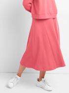 Gap Women Fleece Flare Midi Skirt - Coral Pink