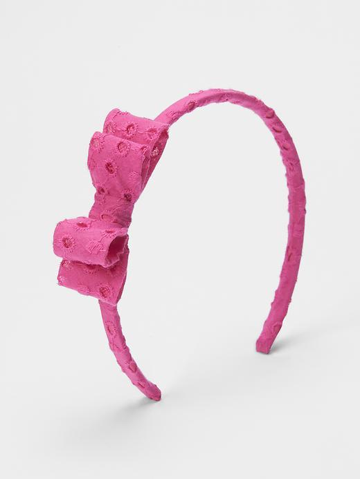 Gap Eyelet Bow Headband - Devi Pink