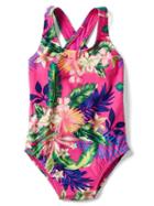 Gap Print Keyhole Back Swim One Piece - Tropical
