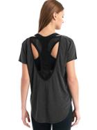 Gap Women Breathe Layer Mesh Tee - Black