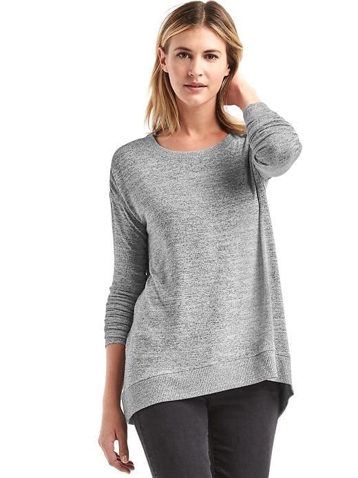 Gap Softspun Knit Hi Lo Top - New Heather Grey