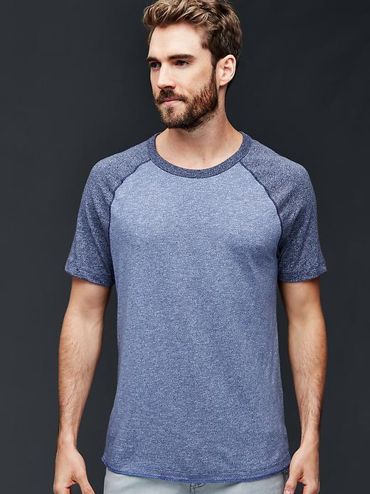 Gap Men Marled Baseball Tee - Blue
