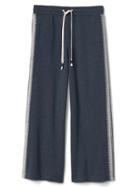 Gap Women Wide Leg Crop Embroidered Joggers - True Indigo