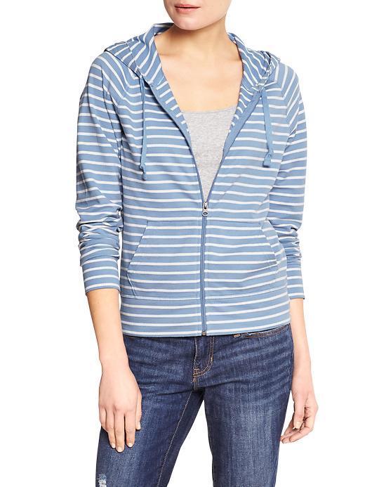 Gap Women Factory Stripe Zip Hoodie - Blue Stripe