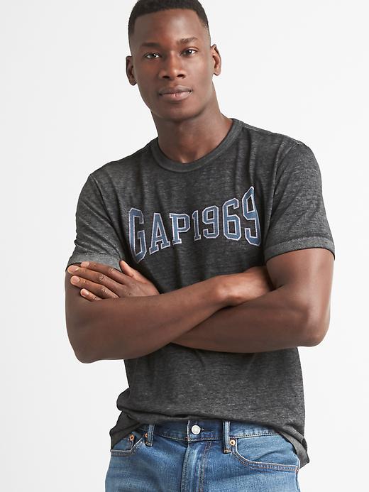 Gap Men Logo Burnout Tee - Moonless Night