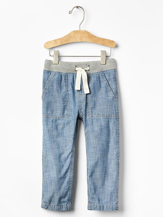 Gap 1969 Chambray Slim Fit Jeans - Medium Indigo