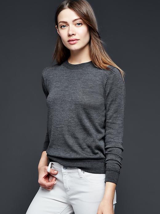 Gap Women Merino Crewneck Sweater - Dark Charcoal