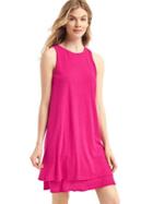 Gap Women A Line Layered Tank Dress - Pomegranate Juice
