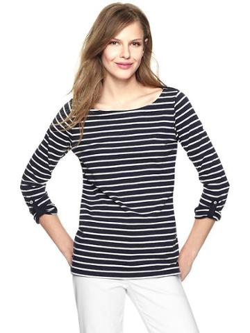 Gap Stripe Solid Boatneck Top