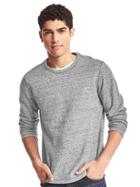 Gap Men Spacedye Pique Long Sleeve Tee - Charcoal Heather
