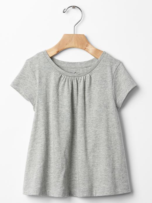 Gap Shirred Jersey Top - Grey Heather