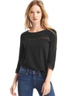 Gap Luxe Crochet Trim Top - True Black