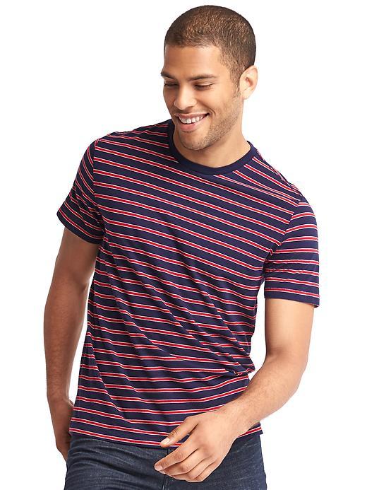 Gap Men Vintage Wash Small Stripe Tee - Dark Night