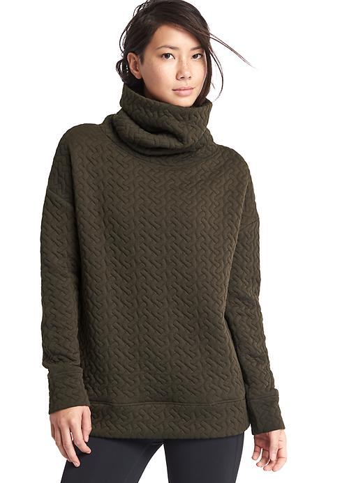 Gap Women Jacquard Funnel Neck Pullover - Olive Brown