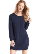 Gap Women Plait Cable Knit Sweater Dress - Dark Night