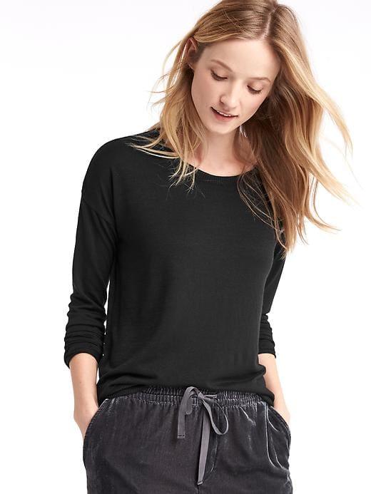 Gap Softspun Knit Hi Lo Top - True Black