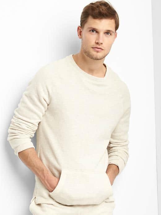 Gap Women Brushed Terry Crew Sweatshirt - Oatmeal Heather