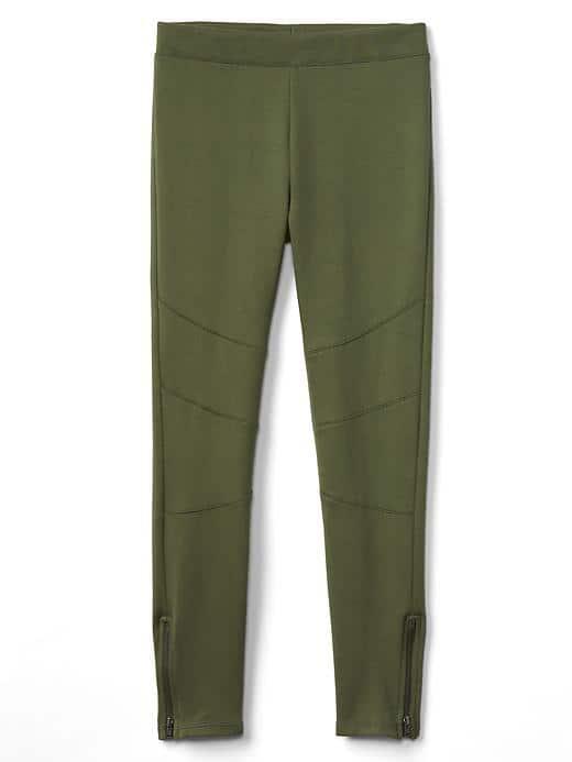 Gap Ankle Zip Moto Pants - Army Jacket Green
