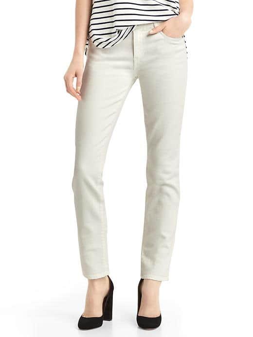 Gap Women Mid Rise Real Straight Jeans - White