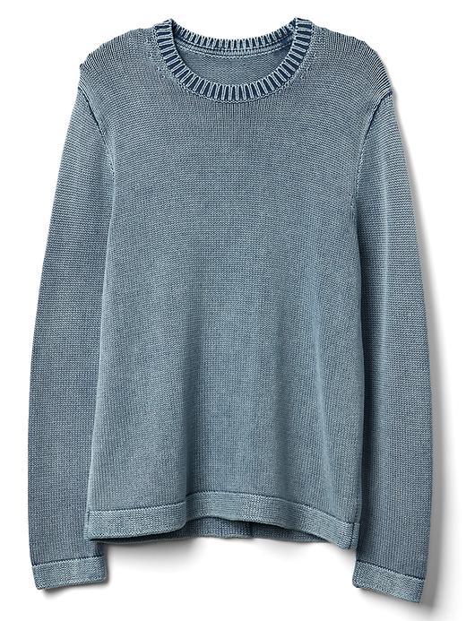 Gap Men Textured Knit Crewneck Sweater - Light Indigo