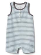 Gap Women Stripe Henley Tank Shorty One Piece - Fresh Water