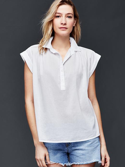 Gap Women Shirred Popover - White