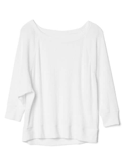 Gap Women Waffle Knit Boatneck Sweater - White