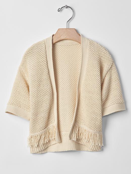 Gap Open Fringe Cardigan - Ivory