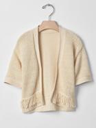Gap Open Fringe Cardigan - Ivory