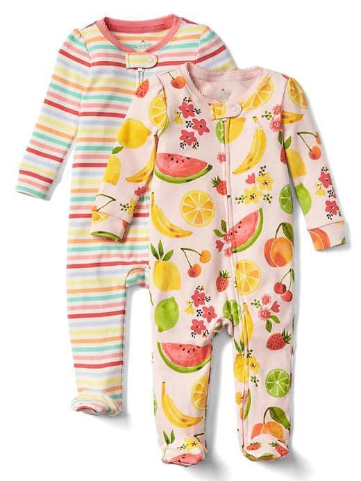 Gap Fruity Footed Zip One Piece 2 Pack - Pink Cameo
