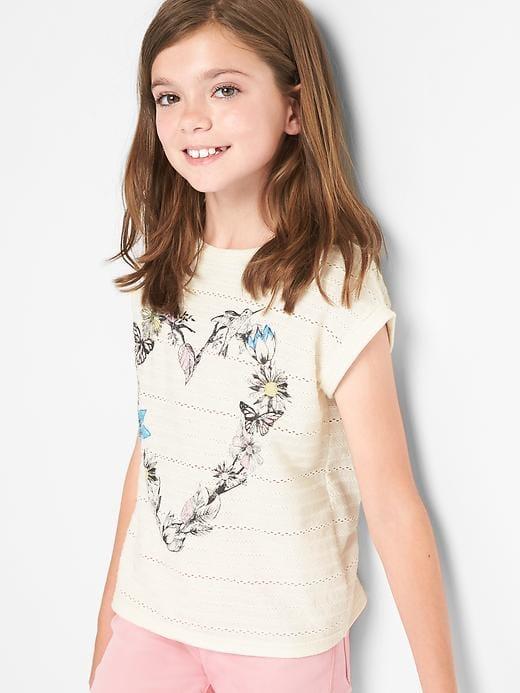 Gap Graphic Jacquard Stripe Tee - New Off White