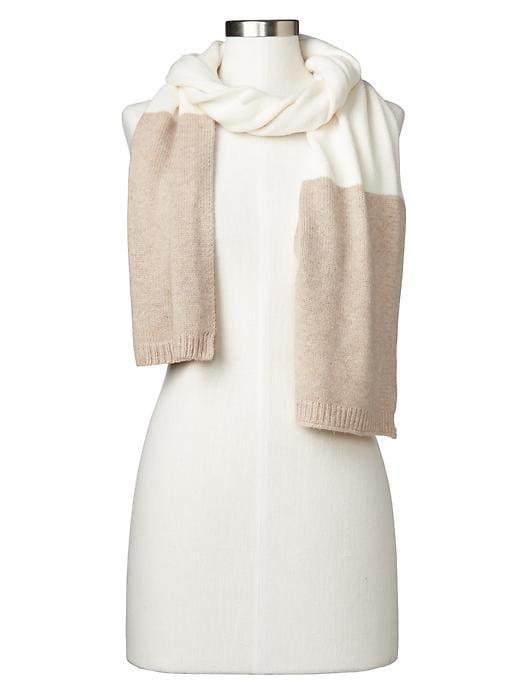 Gap Women Merino Wool Blend Colorblock Scarf - Snow Cap