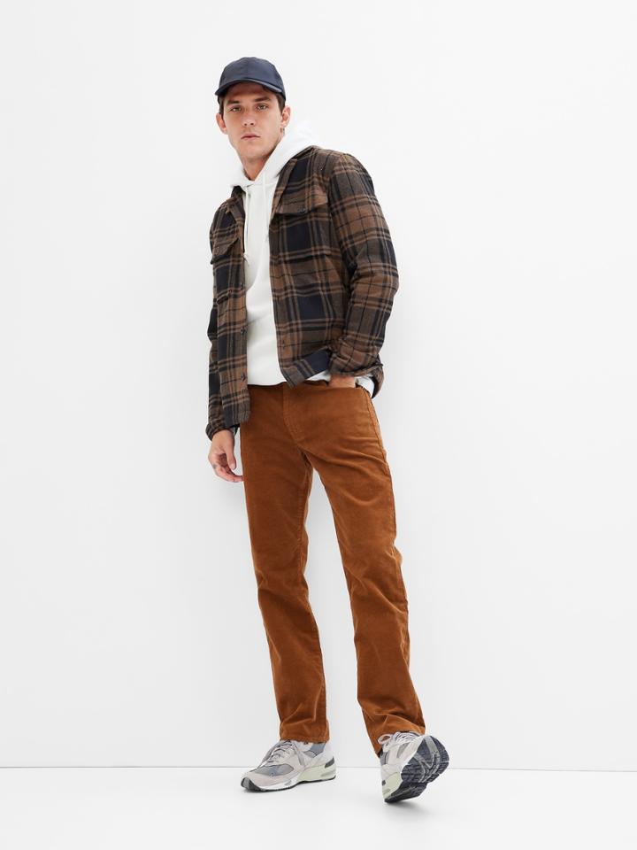 Straight Corduroy Pants With Washwell