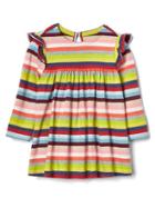 Gap Bright Stripe Flutter Dress - Multi Stripe