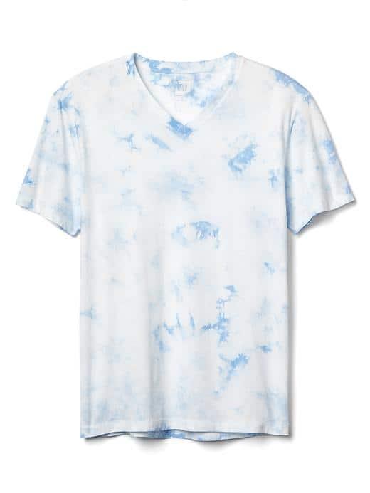Gap Men Crystal Dye V Neck Tee - Blue