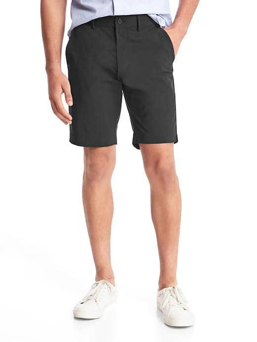 Gap Men Performance Stretch Khaki Shorts 10 - True Black