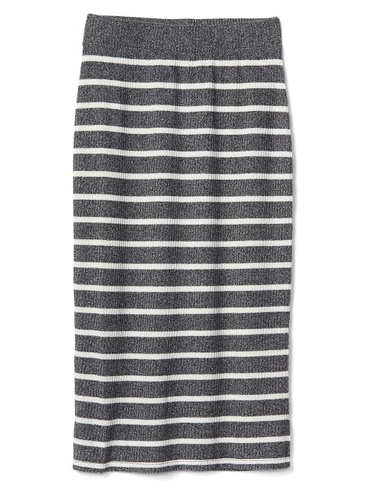 Gap Women Stripe Ribbed Midi Skirt - Grey Stripe