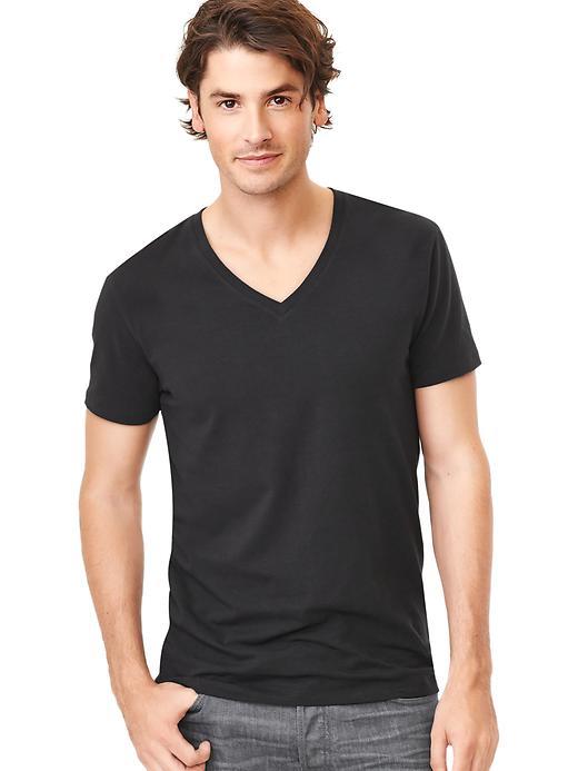 Gap Men V Neck Stretch Tee - Black