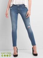 Gap Low Rise Destructed True Skinny Jeans - Medium Destroy