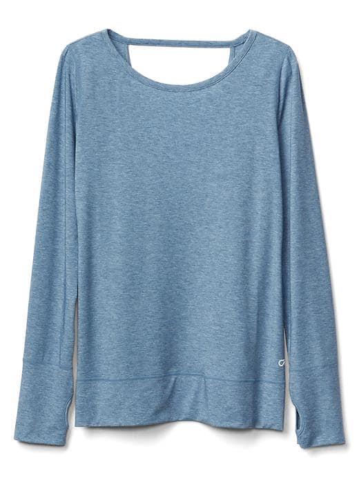 Gap Women Gapfit Breathe Long Sleeve Ballet Tee - Cornflower